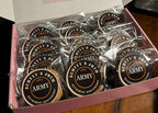 Gift box of mini handmade New Orleans pecan pralines for weddings, parties, and gifting