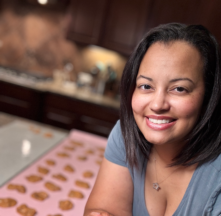 Kerrie, founder of The Boujee Praline, in her kitchen where she handcrafts authentic New Orleans pecan pralines